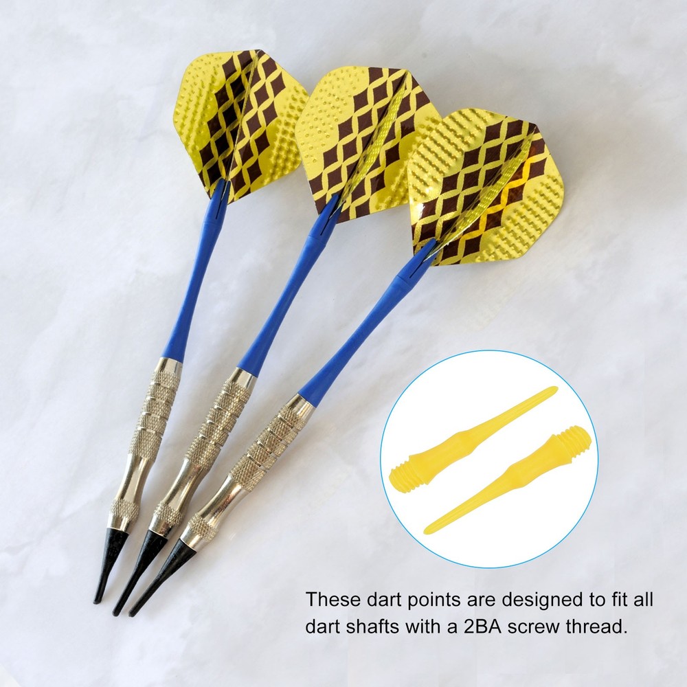 90Pcs 2BA Thread Plastic Soft Dart Tips Replacement Dart Accessories, Yellow