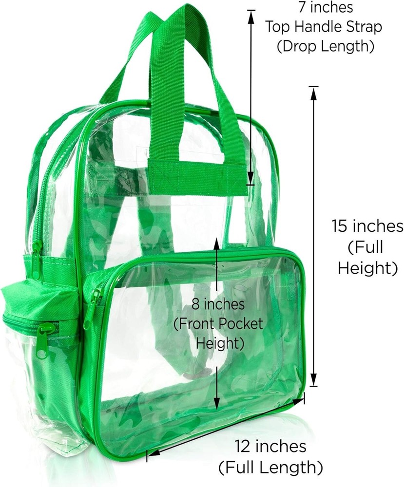 DALIX Clear Backpack Bag, Turtle, 12" x 15" x 6"