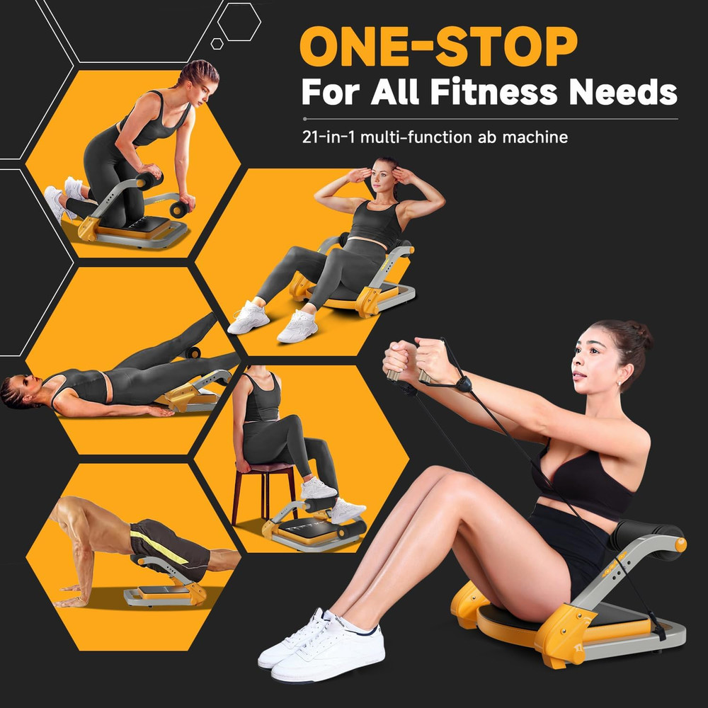 Adjustable Ab Trainer Machine for Home Workout - 350 LBS Capacity