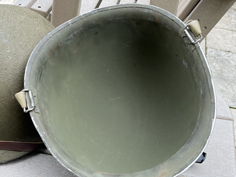 WW2 M1 Helmet Front Seam