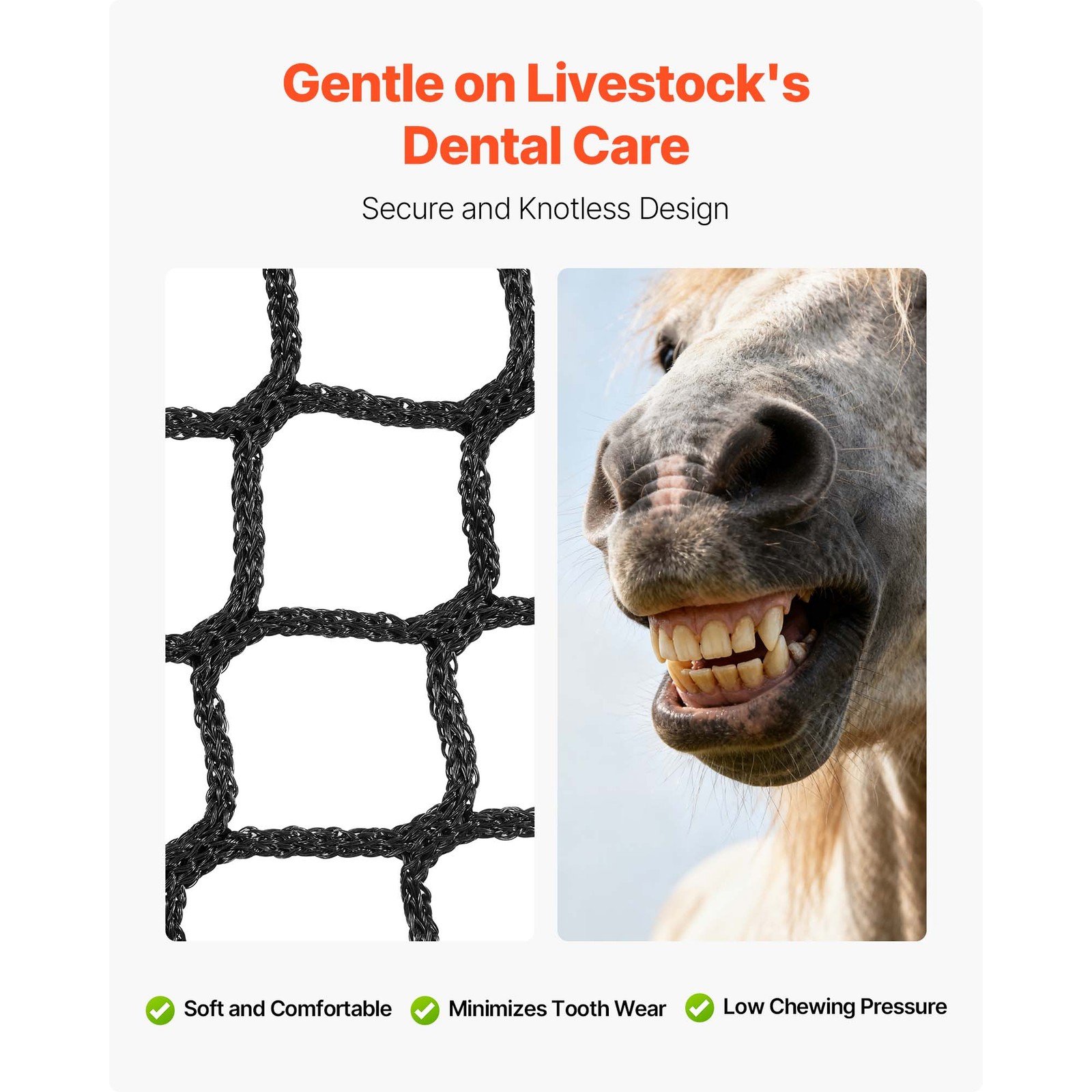 Uimoso Round Bale Hay Net Slow Feeder for Horses, 4.92 x 4.92 ft