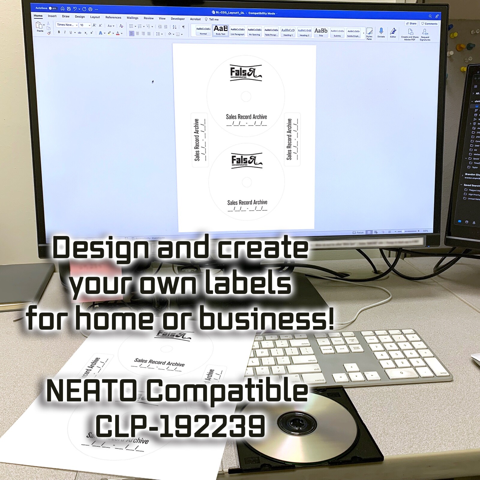 CD / DVD Labels Full Face Fits size 5931 Laser Ink Jet Blank White Sheets Neato