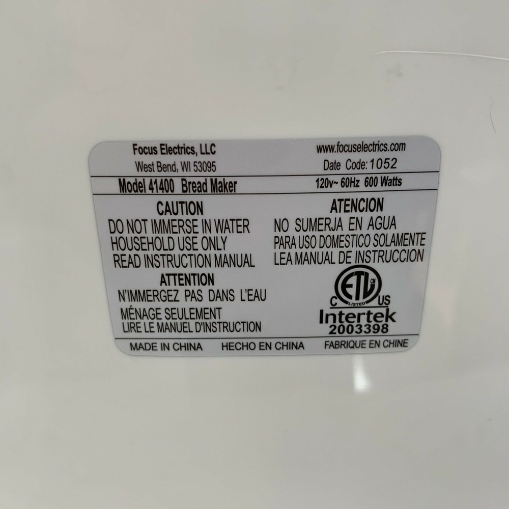 Belt for West Bend Bread Maker Models 41400 41400CF 41400CFR only
