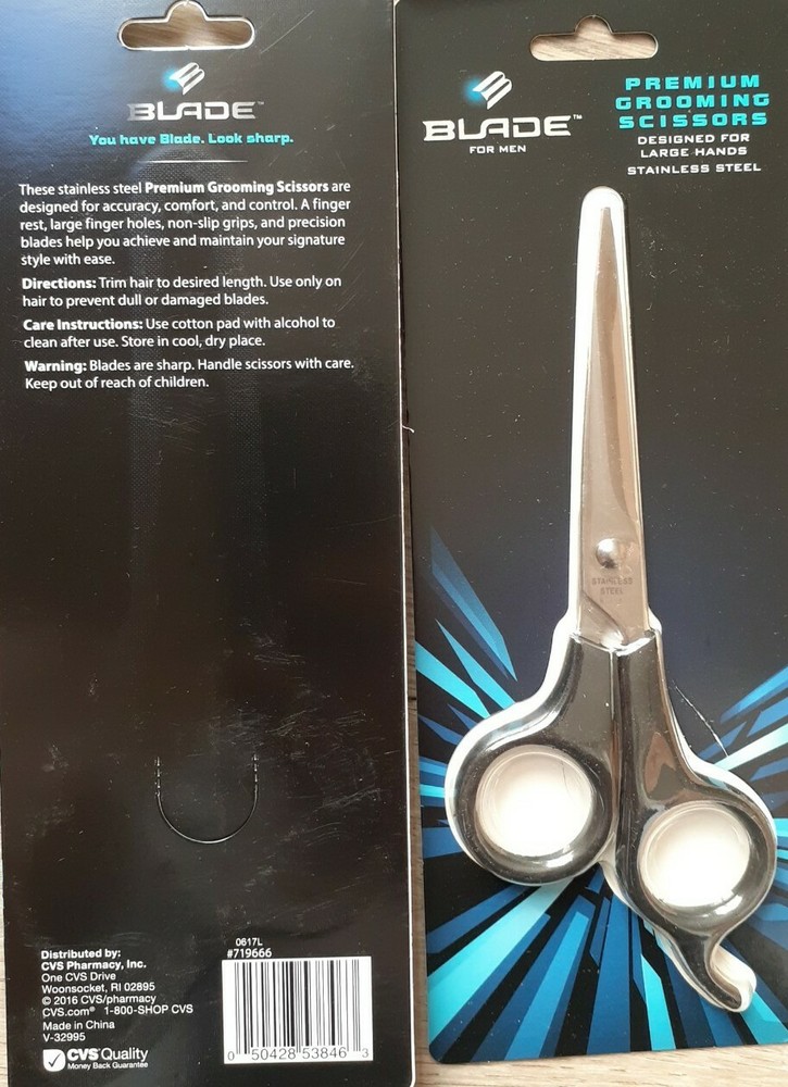 6 Pack Blade for Men Premium Grooming scissors designed for Large hand Stainless