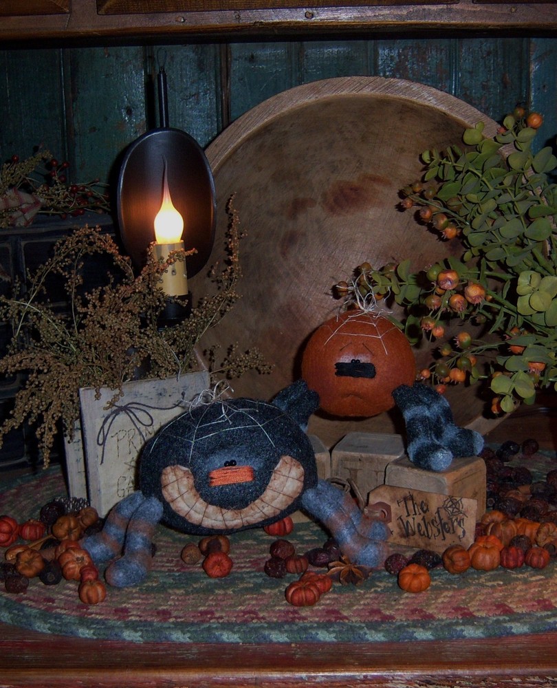 Primitive The Websters Spider Doll Ornies Paper Pattern #165