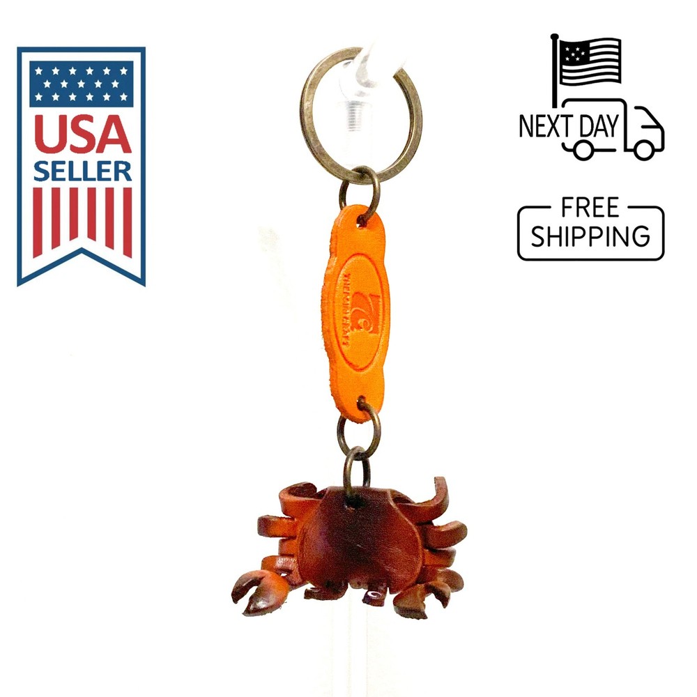 Crab Handmade Leather Keyring #2
