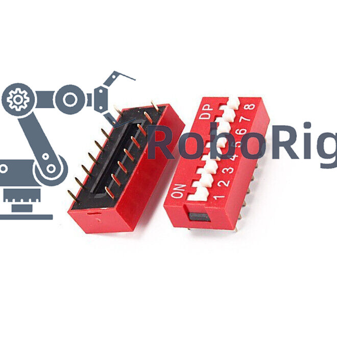 10PCS Slide Type Switch Module 2.54mm 8-Bit 8 Position Way DIP Red Pitch