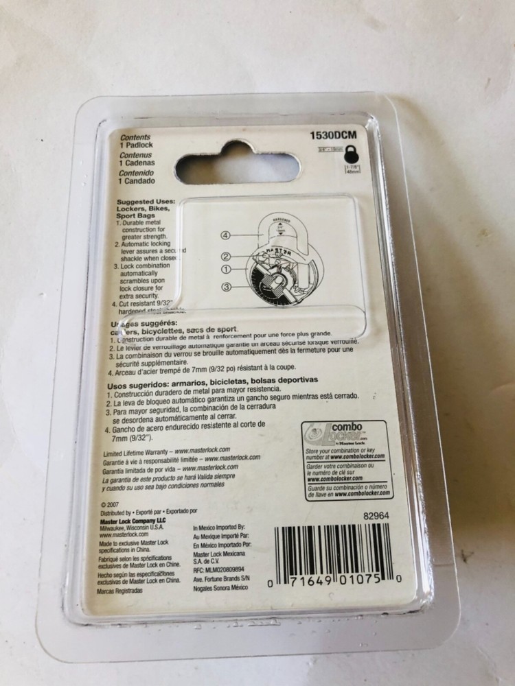 NEW SAMSONITE EASY DIAL COMBINATION LOCK, OR MASTER LOCK PLEASE SELECT ONE