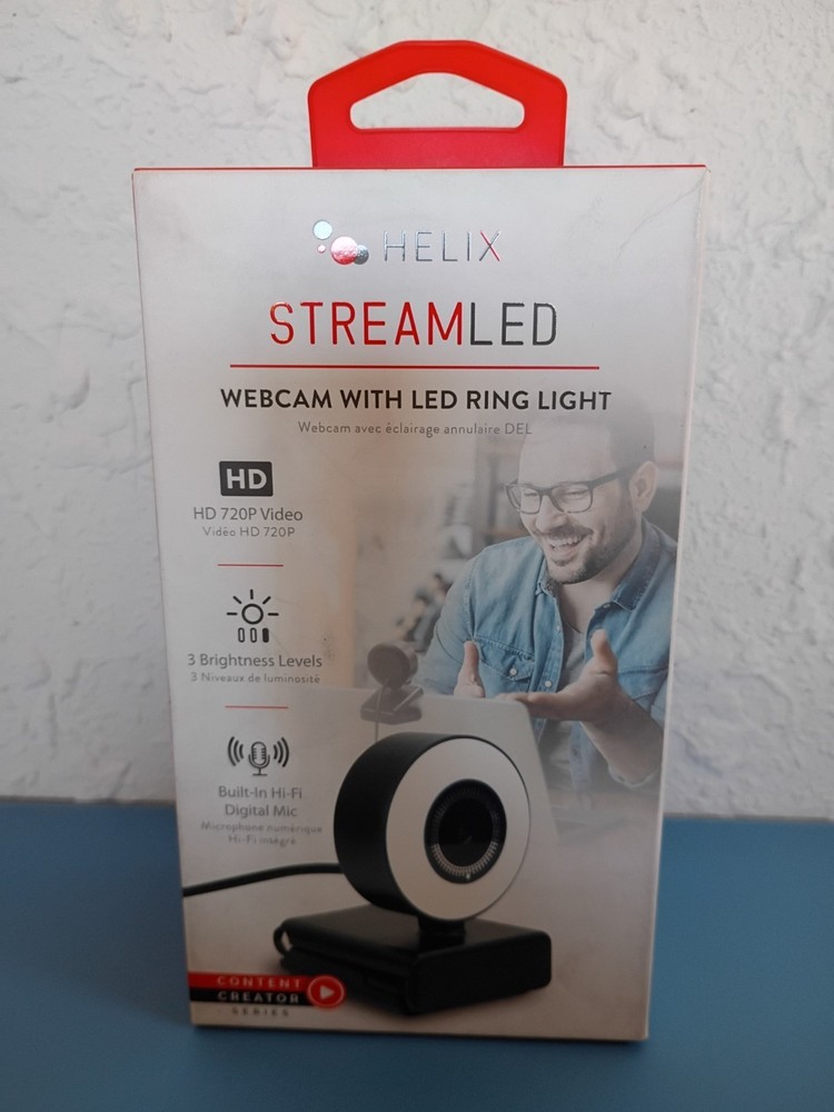 Helix Stream LED Web Cam With LED Ring Light & Digital Mic
