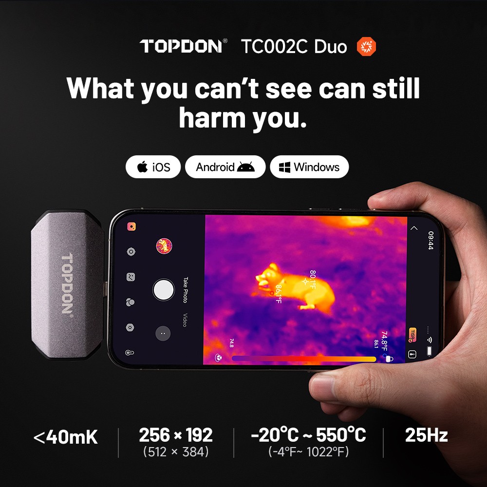 TOPDON TC002C Duo - High Resolution Thermal Imaging Camera USB-C IOS & Android