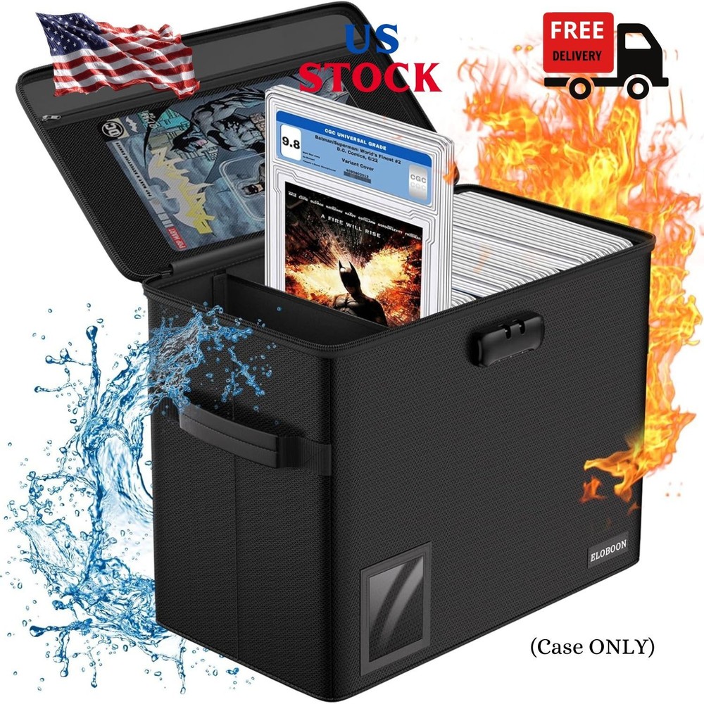 Graded Comic Book Storage for 30 Comics, Fireproof & Water-Resistant