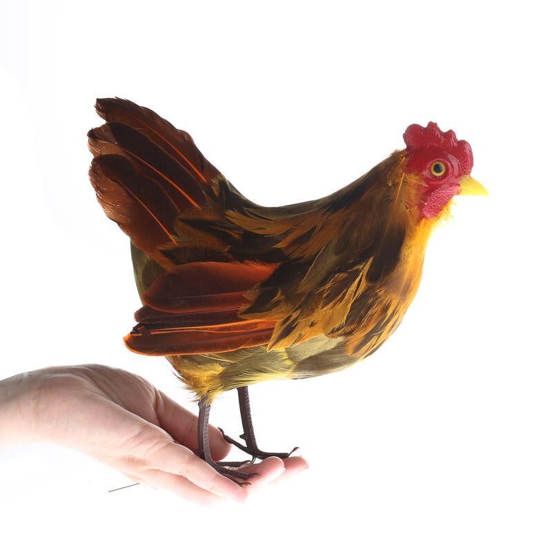 8" Artificial Lifelike Natural Feathered Hen Chicken