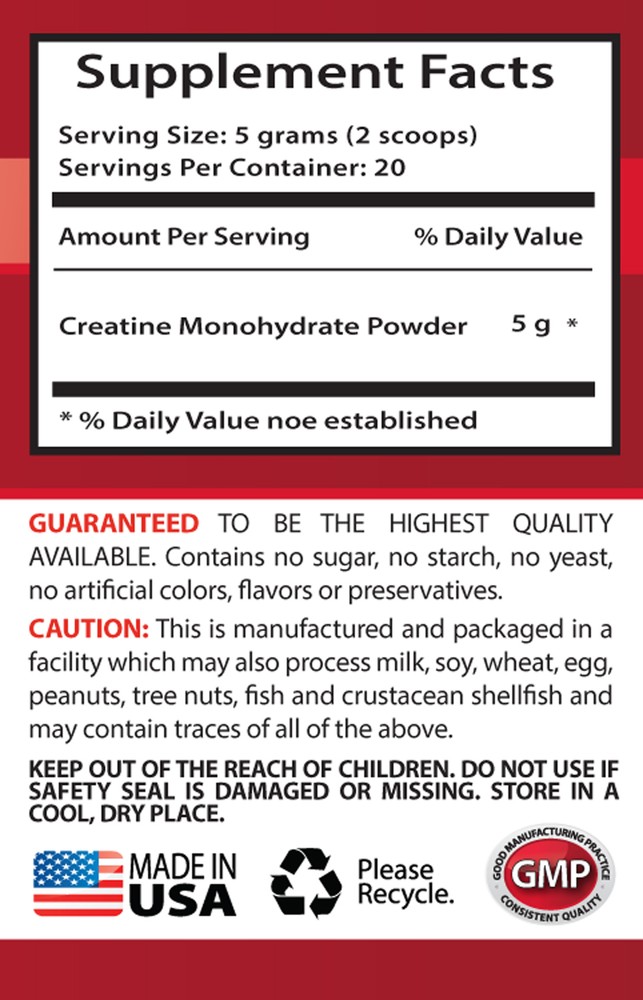 Nutritional Support - CREATINE POWDER - supplements for athletes - 1 B, 100 g