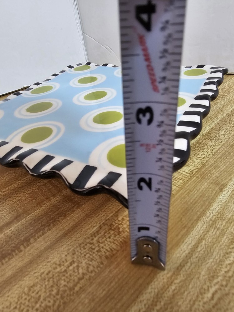 Mudpie Ceramic Square Footed Small 8" Square Plate