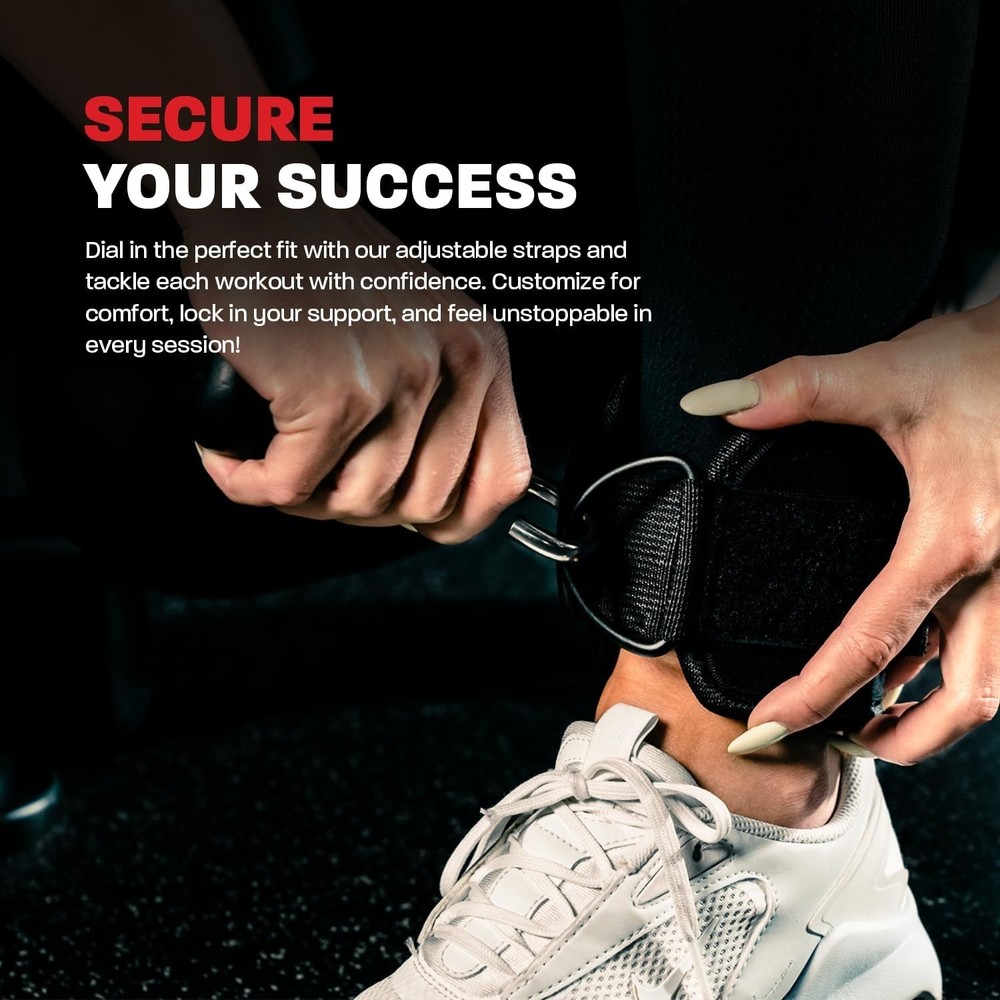 Durable Ergonomic Ankle Straps for Strength Training - Maximum Support & Comfort