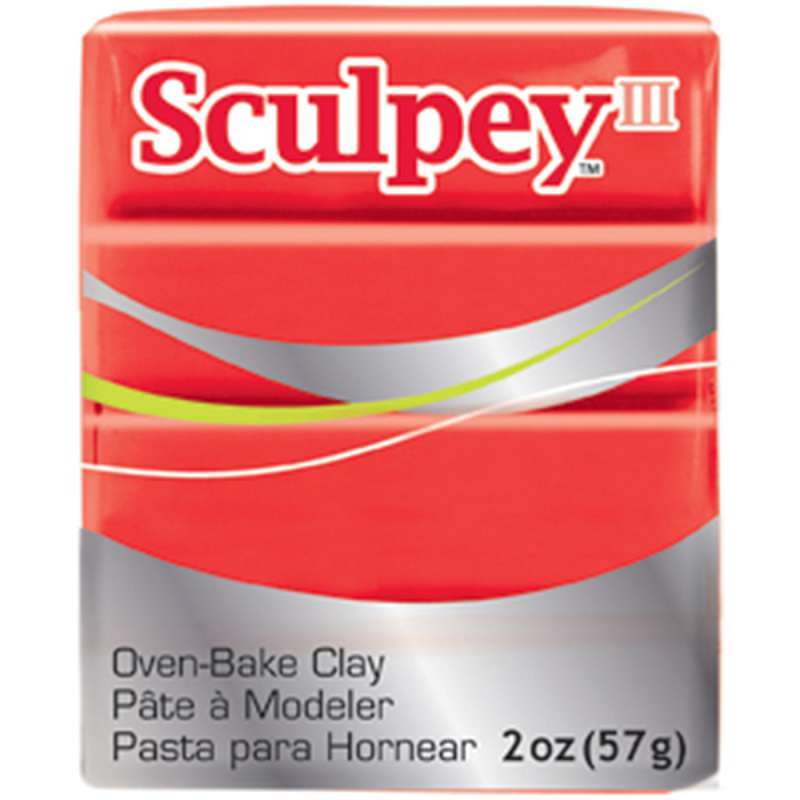 Sculpey III Polymer Clay 2oz Red Hot Red