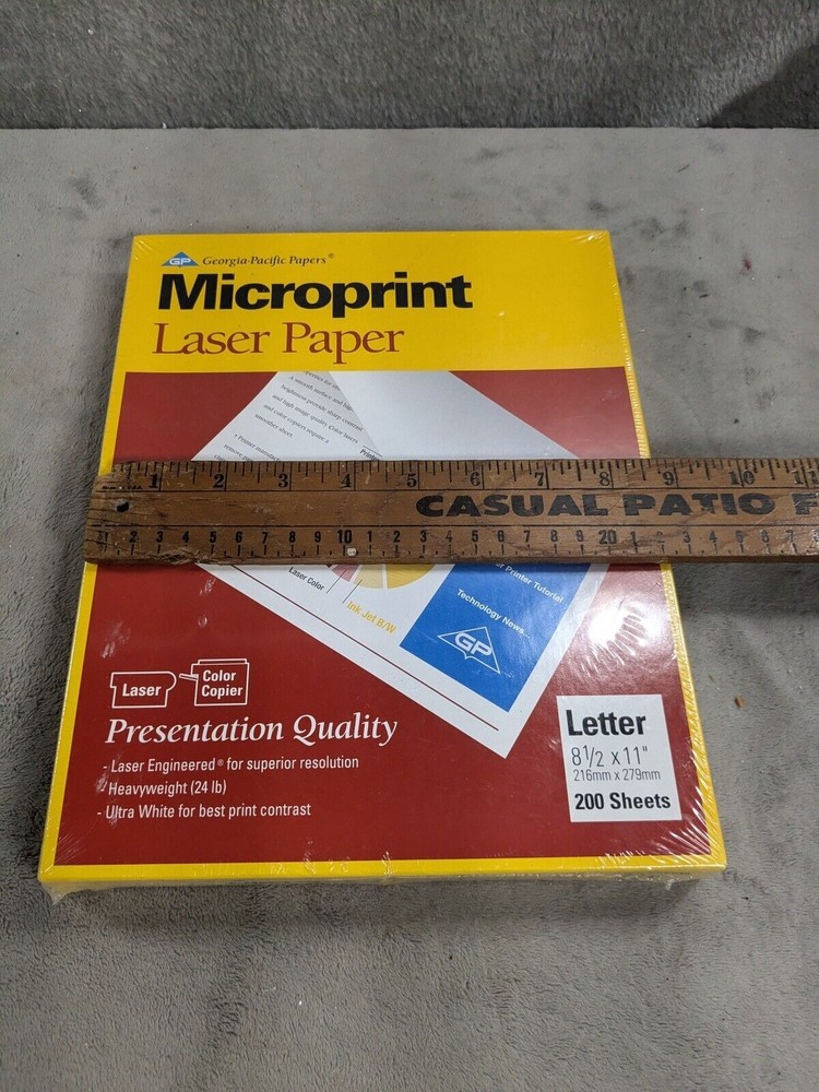 MicroPrint Laser Paper 200 Count Sheets 8.5” X 11” - Unused