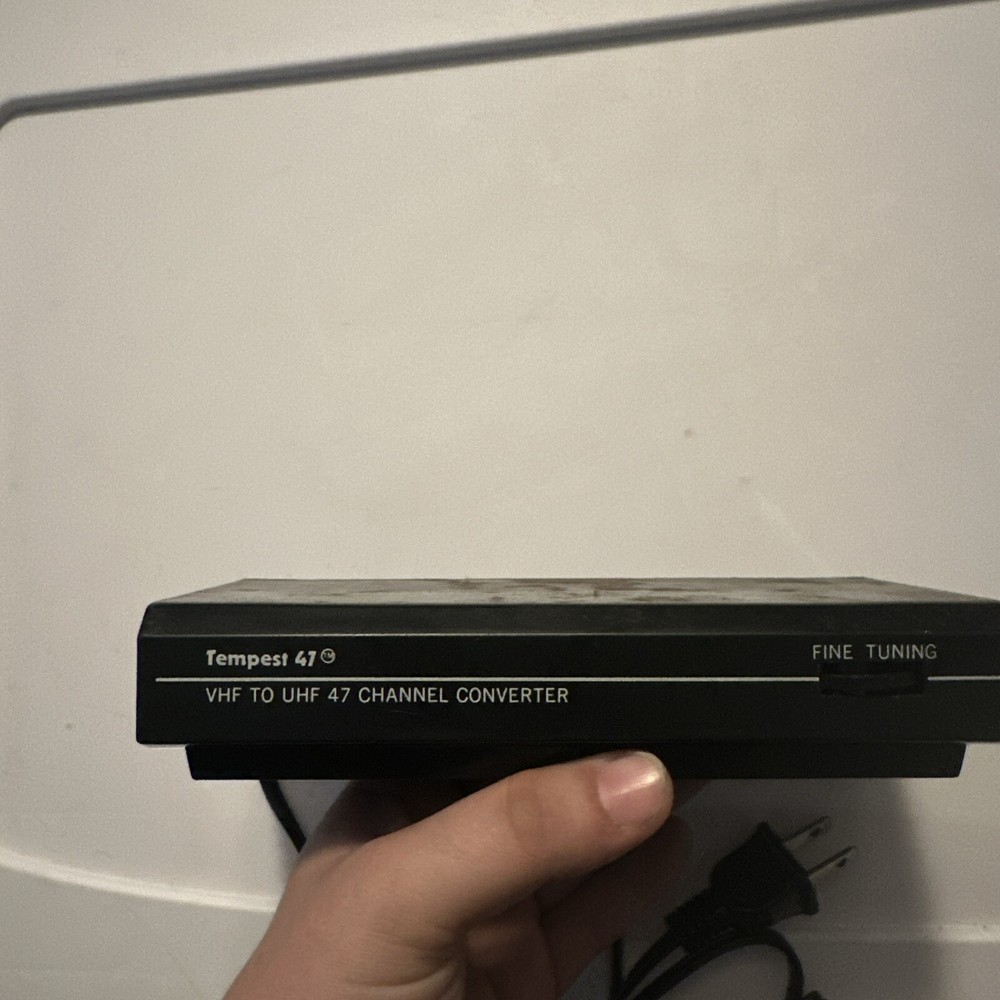 Tempest Universal VHF to UHF 47 Channel Converter Cable Box w/ Conversion Chart