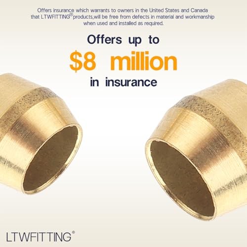 3/16-Inch Brass Compression Sleeves Ferrels,BRASS COMPRESSION FITTING(Pack of