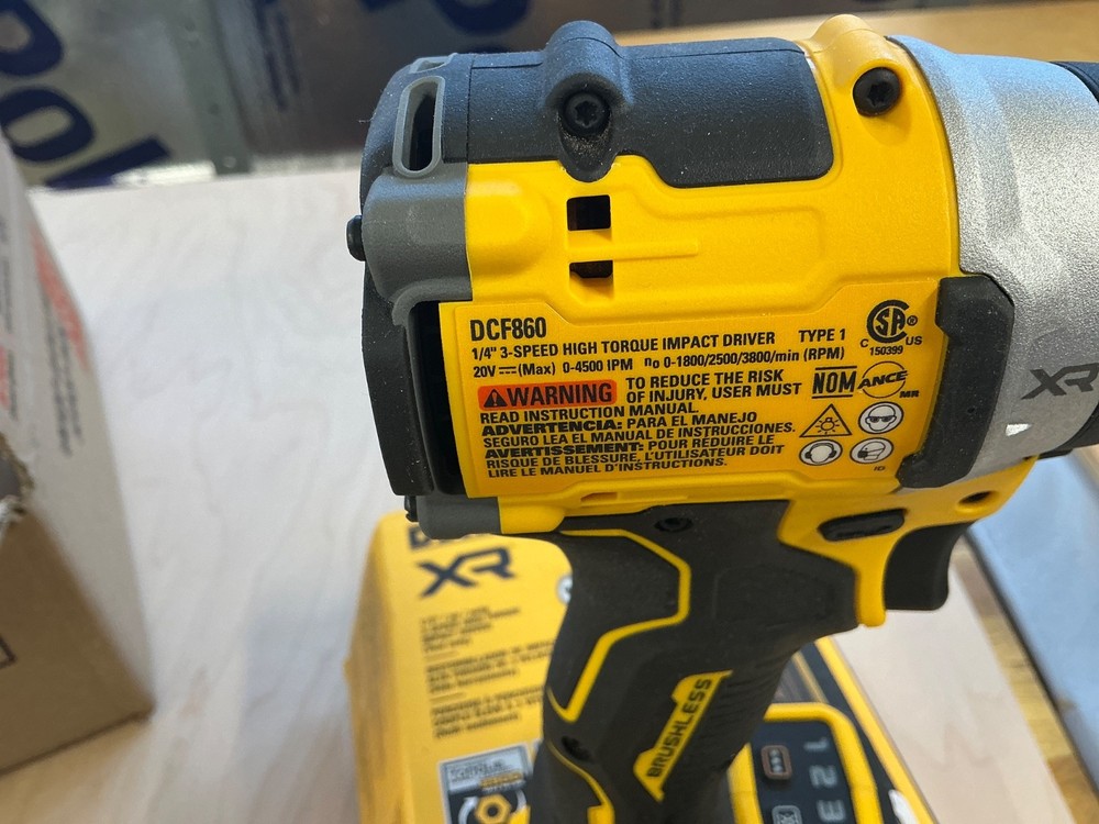 DEWALT DCF860B IMPACT DRIVER
