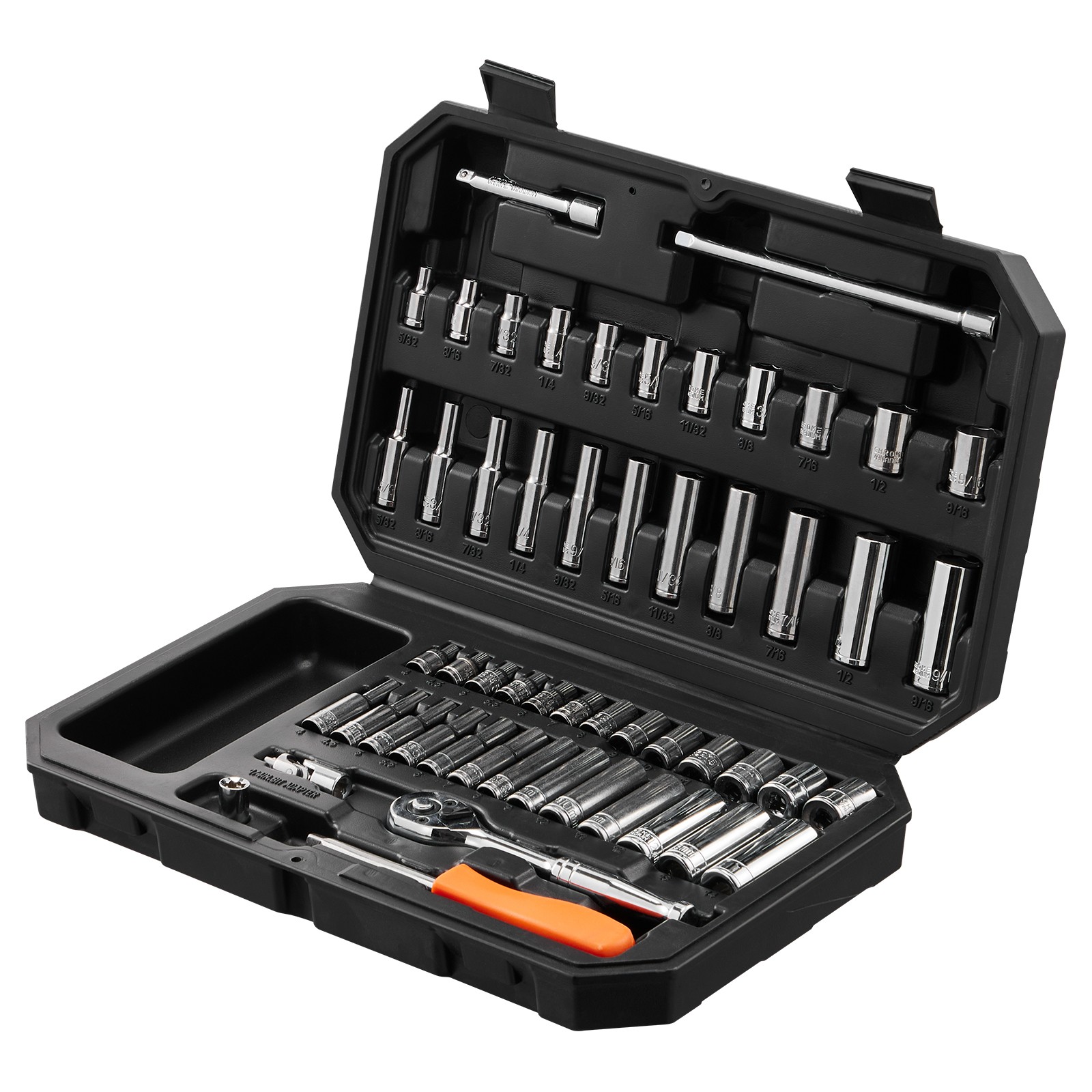 VEVOR Socket Set 1/4 Inch Drive Socket and Ratchet Set 6-Point 54 Pcs Tool Set
