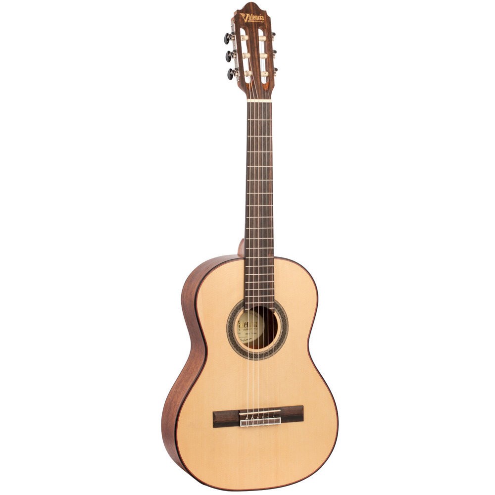 Valencia VC703 3/4 Size Classical Guitar Solid Spruce Top Mahogany Back