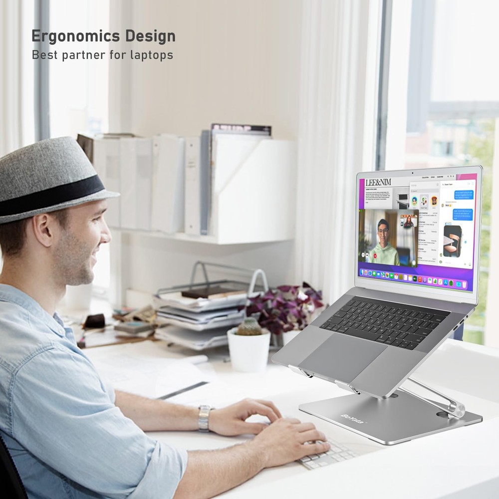Laptop Stand Adjustable Laptop Riser with Slide-Proof Silicone and Protective