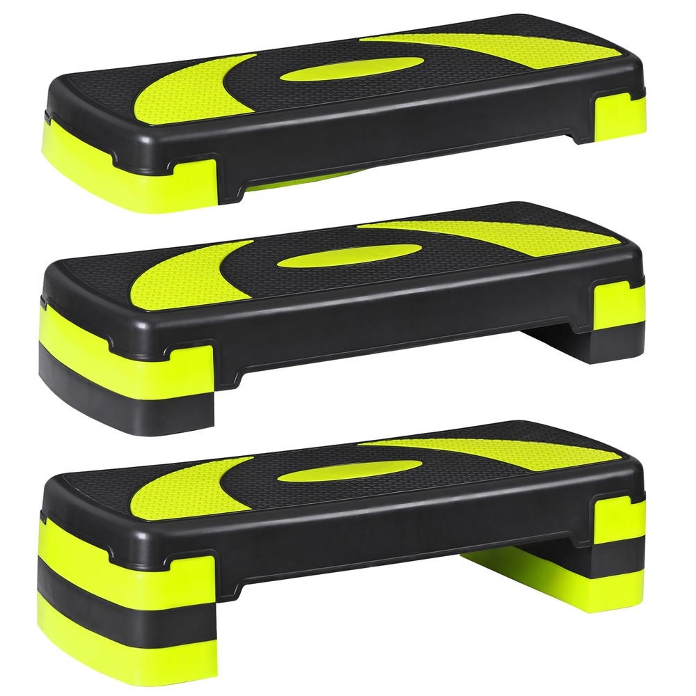 31" Aerobic Step Platform Exercise Stepper Workout Step 4"-6"-8" w/Risers Yellow
