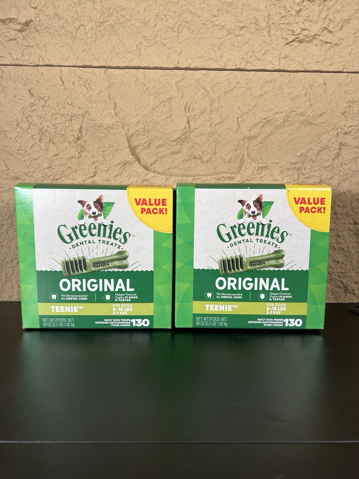 Greenies Original Teenie Dental Treats for Dogs 5-15 lbs, 130 Treats (2 Pack)