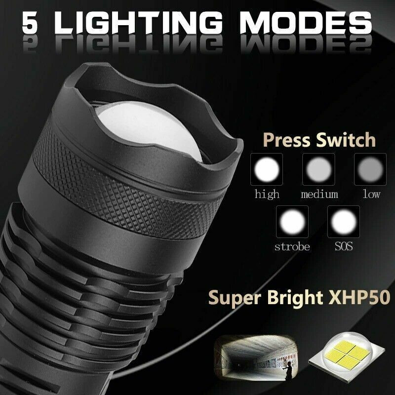 Super-Bright 1000LM Tactical Flashlight Rechargeable