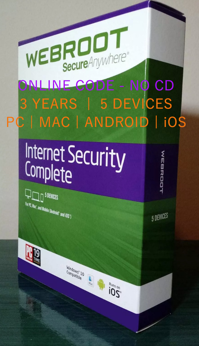 Webroot Security Complete 2025 Key - 3 Yr | 5 Devices –  Email Code (no CD)