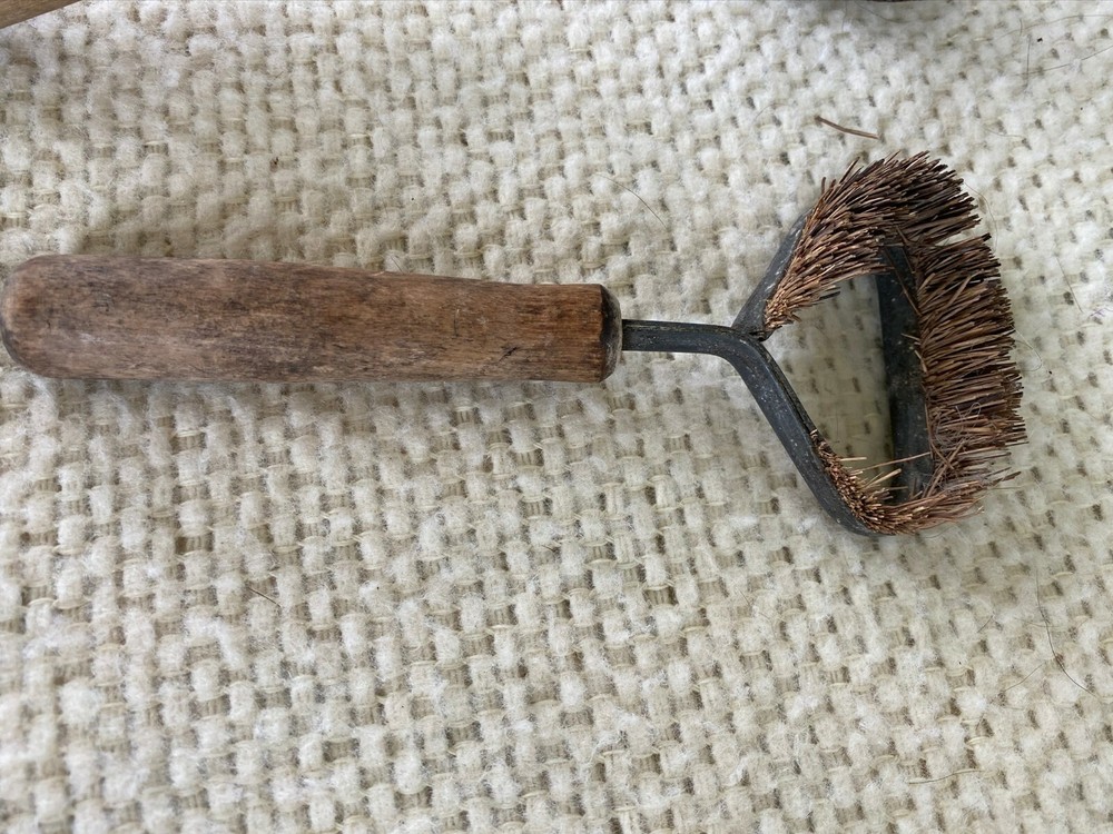 Vintage Wood Handle Strainer and Brush
