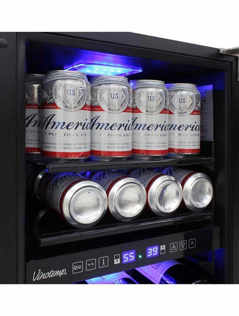 VinoTemp 19 Bottle Outdoor Dual-Zone Wine and Beverage Cooler
