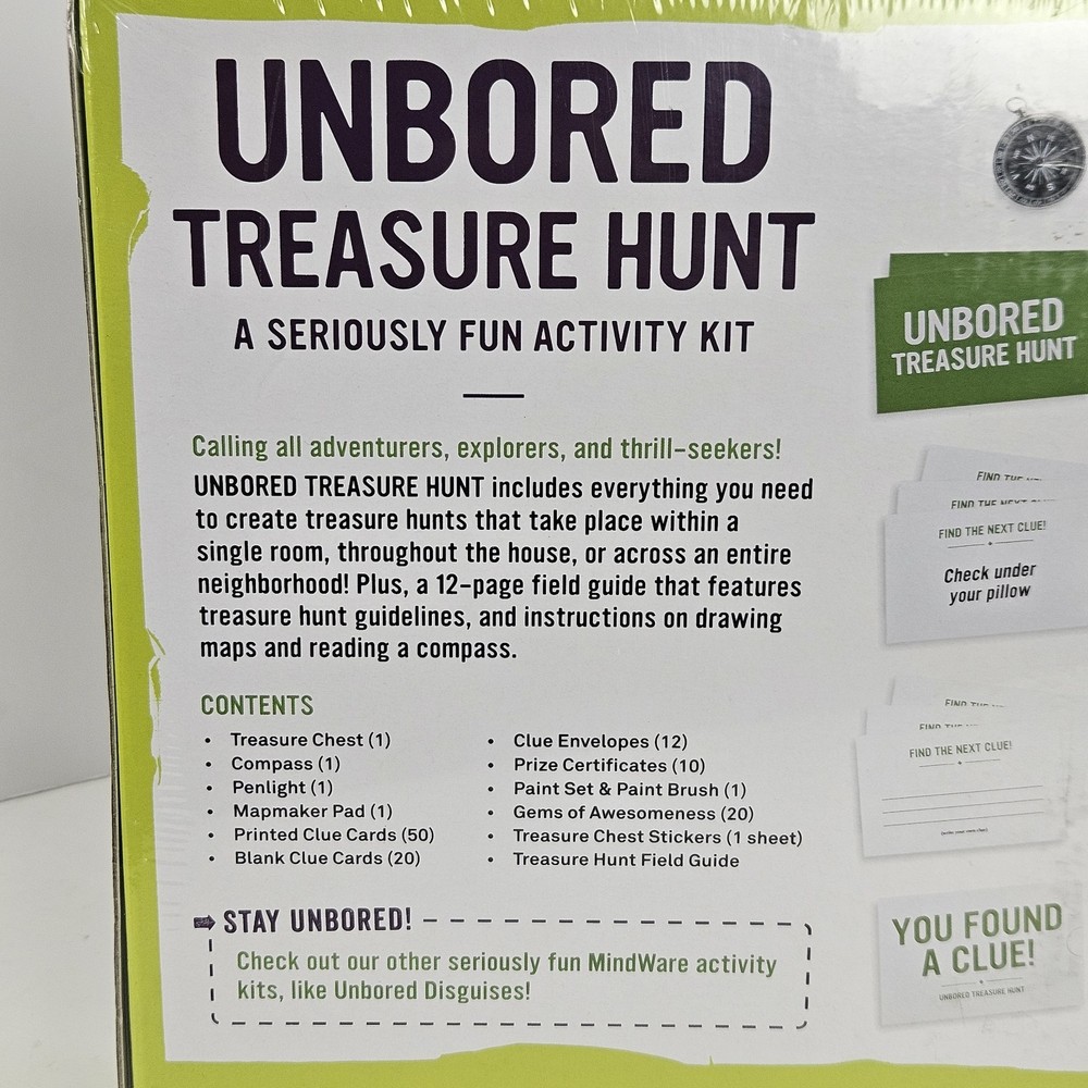Mindware Unbored Treasure Hunt "A Seriously Fun Activity 2014 Board Game SEALED