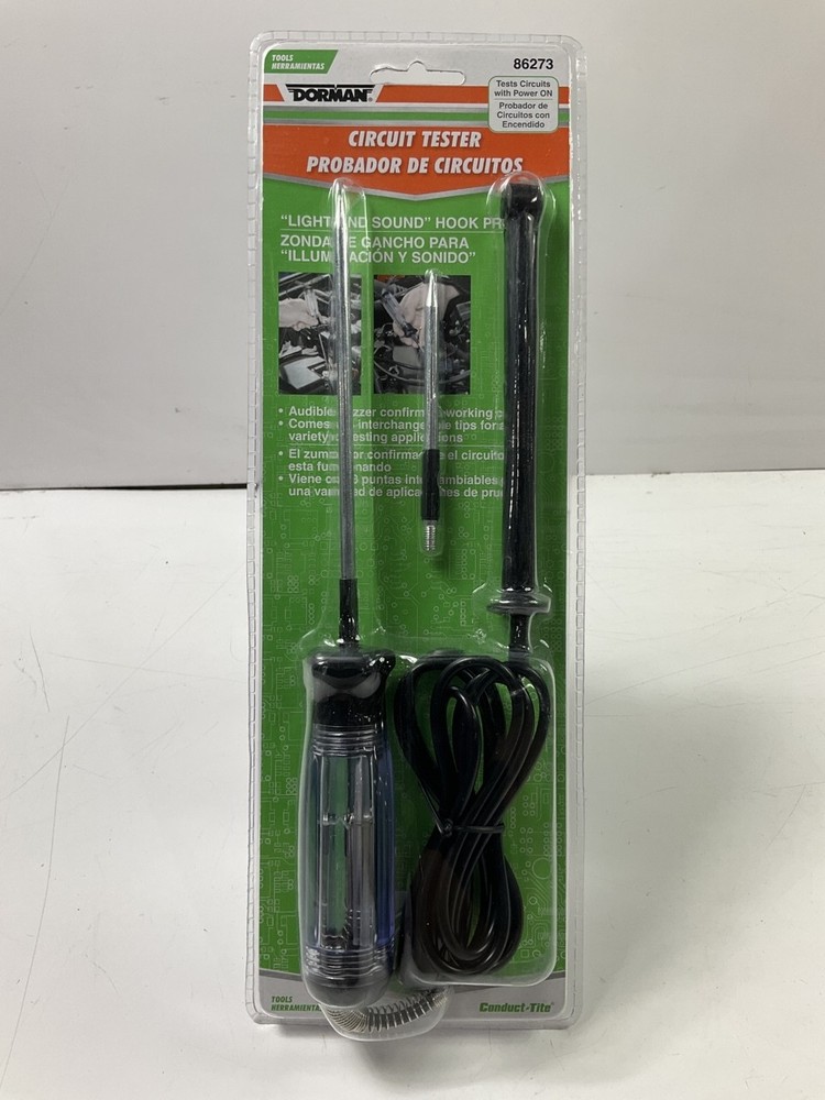 Dorman 86273 Circuit Tester - Light / Sound Hook Probe With Interchangeable Tips