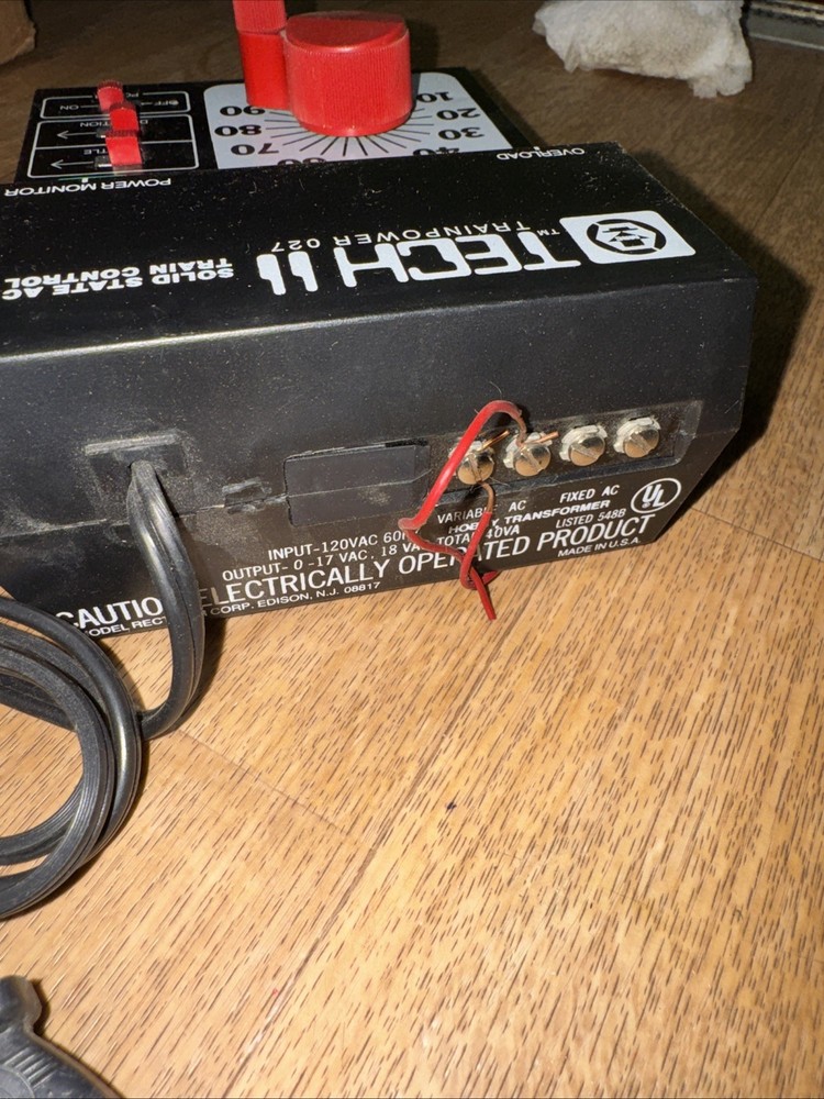 Tech II O27 Gauge Solid State Train Control Throttle Transformer Tested/Works