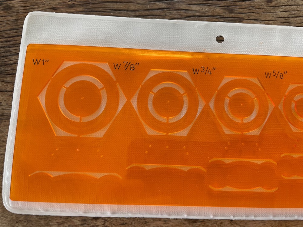 Two Vintage Standardgraph Stencils: Curves & Ellipses; Hexagonal Nut Templates