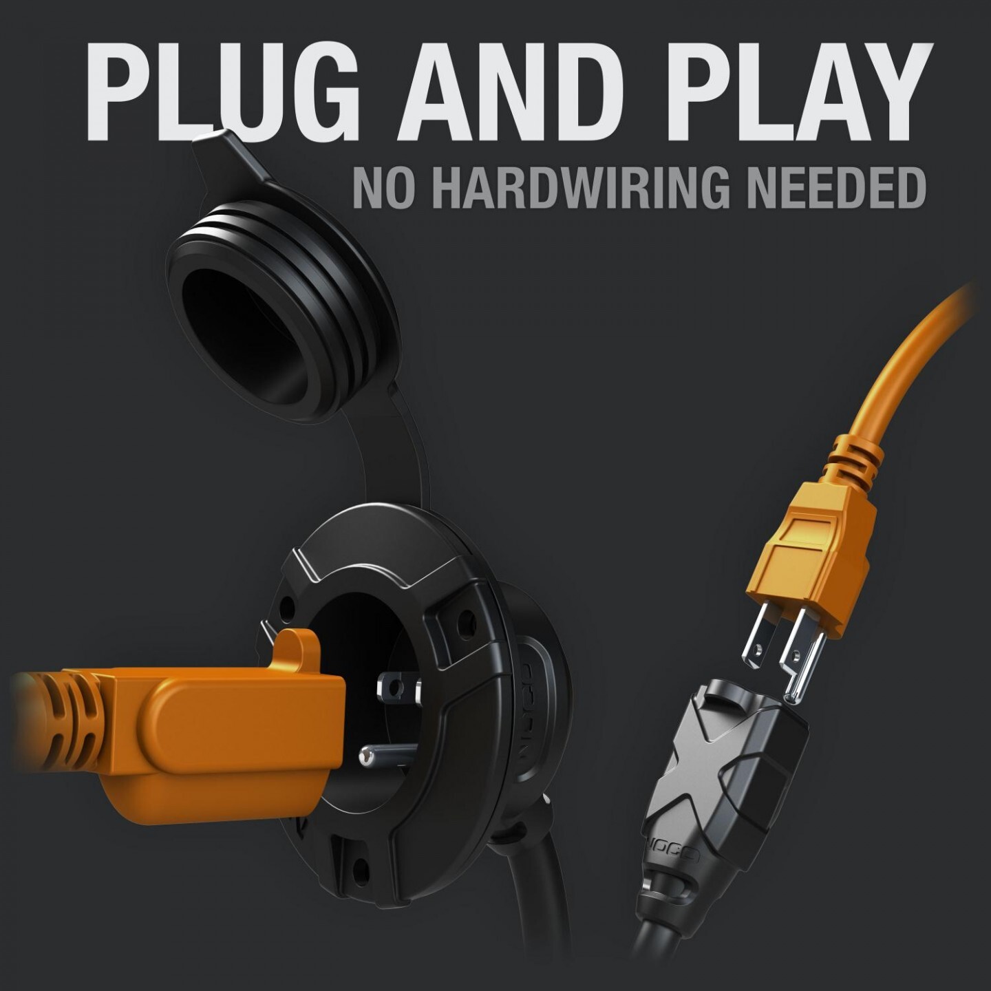 NOCO GCP1 15A AC Port Plug 16" Extension Cord Marine RV Battery Charger