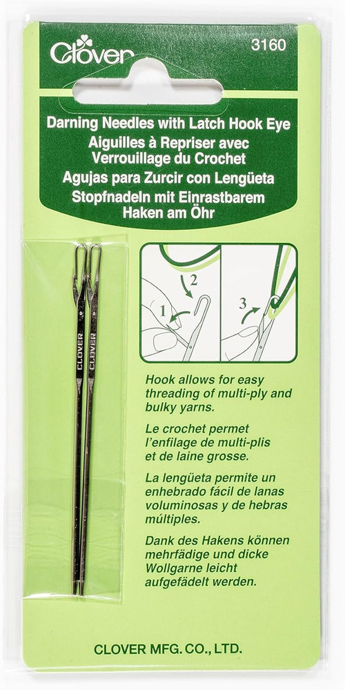 3160 Darning Needles with Latch Hook, Eye, 2-Piece