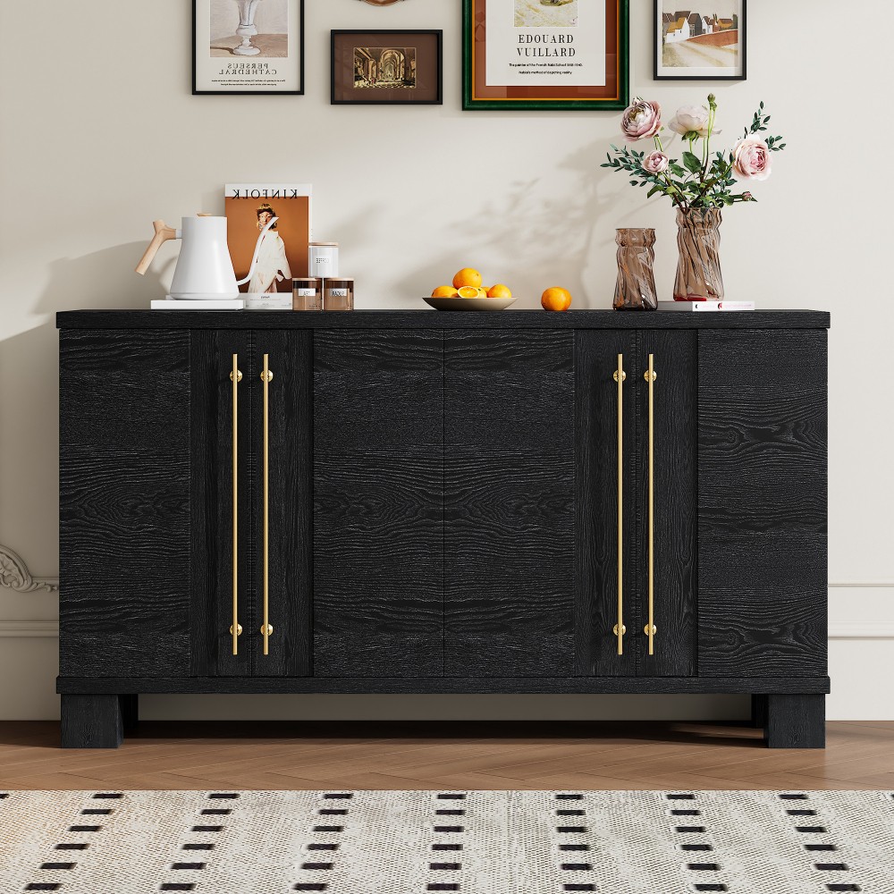 Sideboard Buffet Cabinet with Storage, Wood Sideboard with Adjustable