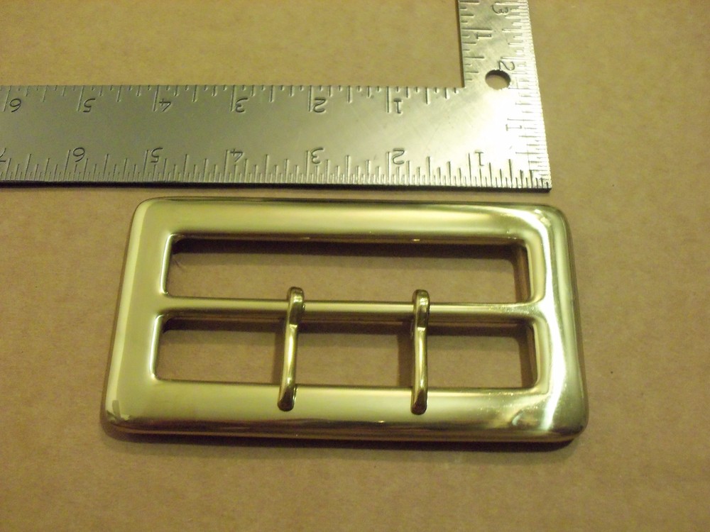 4" Solid Brass Middle Bar Santa Claus Belt Buckle