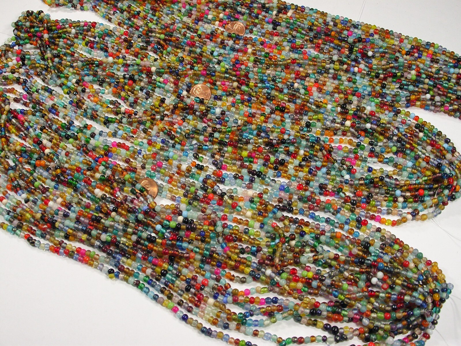 30 Strands 36" India Handmade Assorted Color Glass Beads Wholesale Bulk (CT-52)