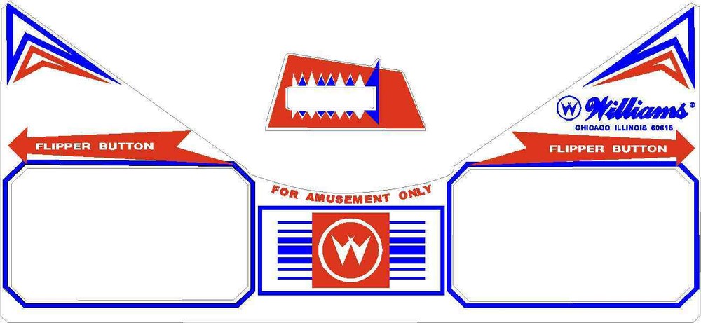 Williams EM 70's Style Pinball Machine Apron Decal Set