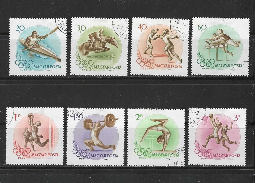 Hungary, 1956 Olympics set, 8v used