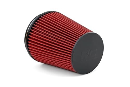 Cold Air Intake Replacement Filter, Premium Washable Clamp-On Air Filter - 5