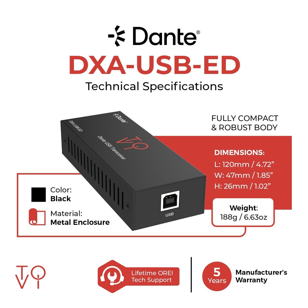 Dante® USB Transceiver - DXA-USB-ED