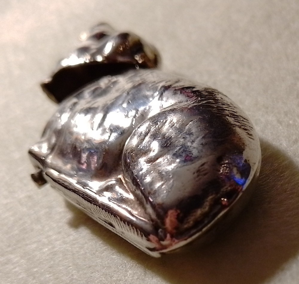 Victorian 1800's Solid Silver Boar Vesta Case