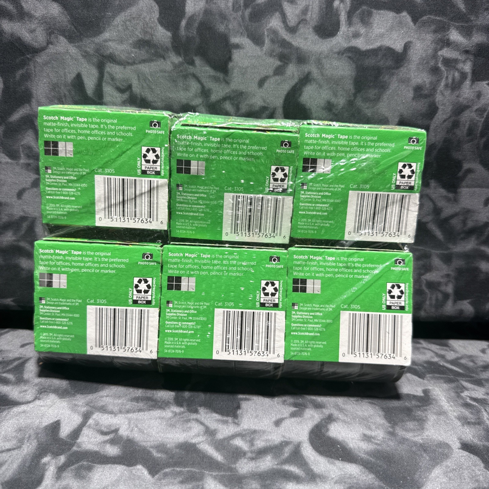 18 ROLLS Scotch Magic Tape 3105 3/4" x 300" Total 5400" LOT of Six 3-packs