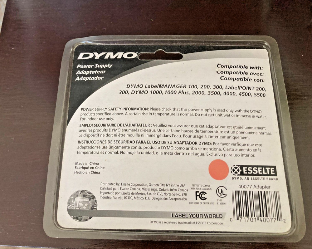 DYMO 40077 AC Adapter for ExecuLabel/LabelMANAGER/LabelPOINT Label Makers New