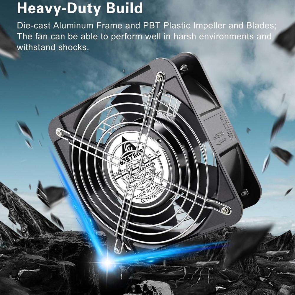 Versatile Axial Cooling Fan 150x150x50mm - High Performance for Various Uses